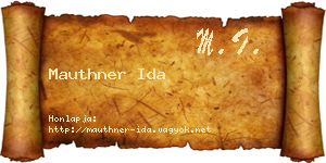 Mauthner Ida névjegykártya